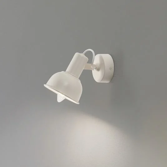 Aplique de pared Trogir, beige, Ø 11,5 cm, metal