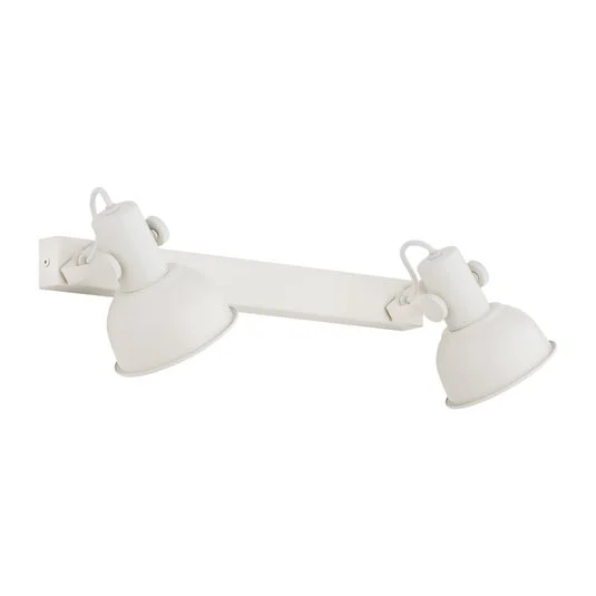 Plafón Trogir, beige, 2 luces, longitud 27 cm