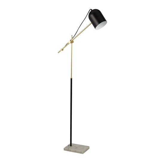Lámpara de pie Zaliha, negro/dorado, metal, 120 cm, E27