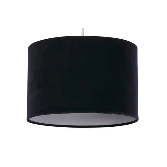 Lámpara colgante Mersana, Ø 30 cm, azul oscuro, terciopelo, E27