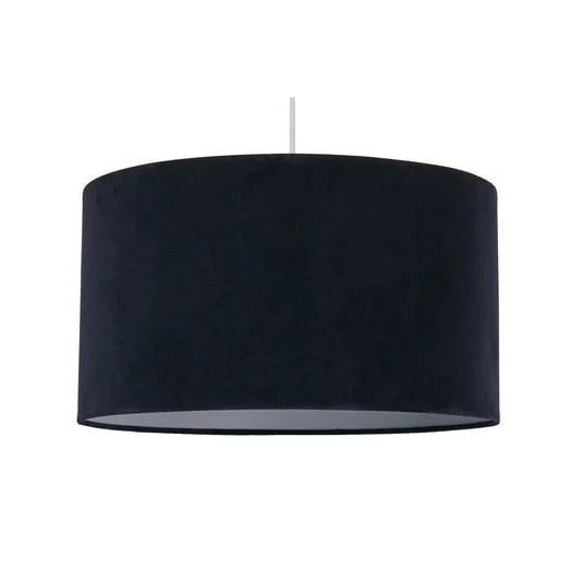 Lámpara colgante Mersana, Ø 50 cm, azul oscuro, terciopelo, E27