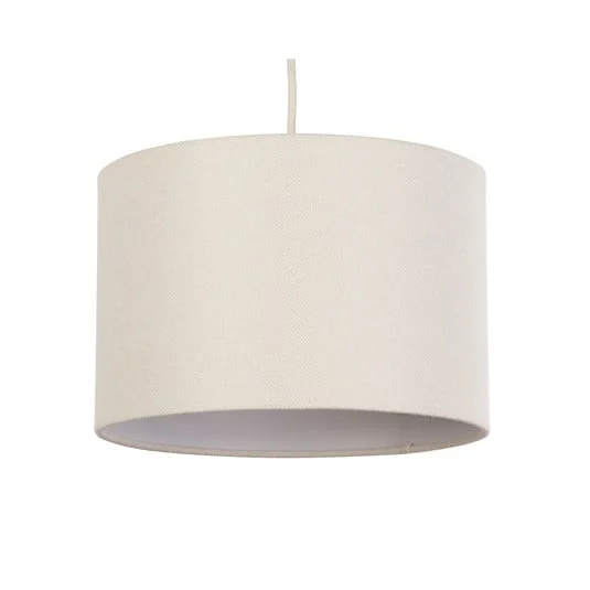 Lámpara colgante Rayna, Ø 30 cm, blanco, lino, E27