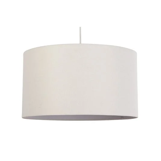 Lámpara colgante Rayna, Ø 50 cm, blanco, lino, E27