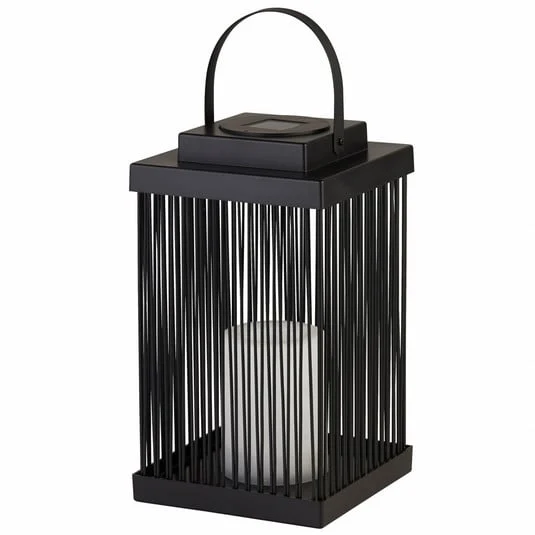 Lámpara LED para terraza Sophelia, 26 cm, negro, ratán
