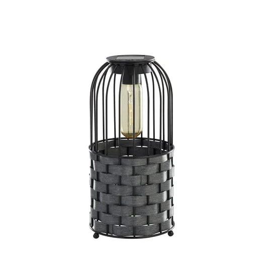 Lámpara LED para terraza Tahoa, 26 cm, gris, ratán, IP44