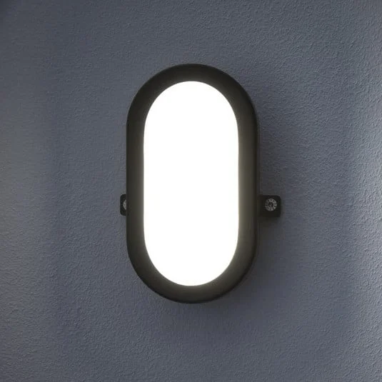 Aplique LED para exterior OSRAM BULKHEAD, negro, 11 W, plástico, IP54
