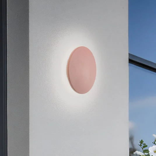 Aplique de pared LED Aria M, rojo ladrillo, aluminio, Ø 18 cm
