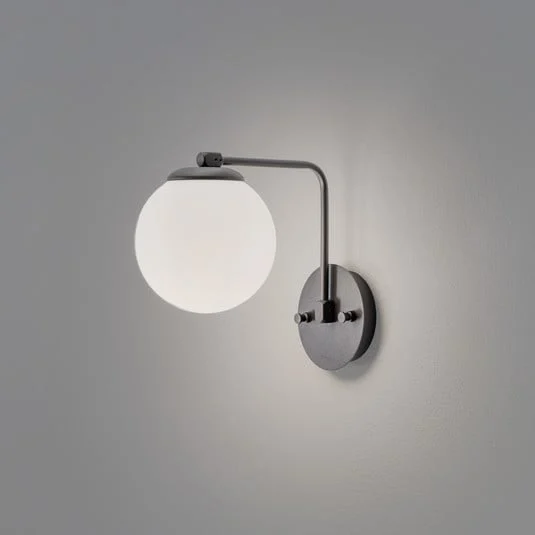 Aplique de pared Daisy, negro, cristal, altura 22 cm, E27