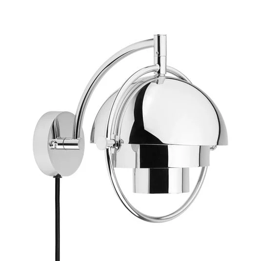 Aplique de pared Gubi Multi-Lite, cromado, metal, G9