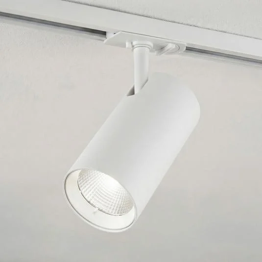 Foco LED para rieles Lindby Linaro, blanco, Ø 7 cm, aluminio, CCT