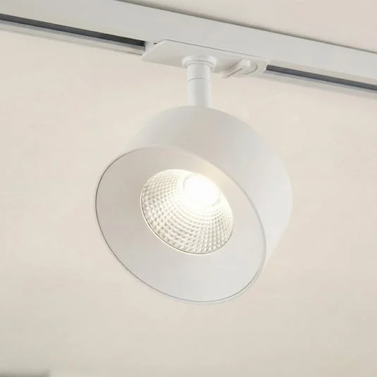 Foco LED para rieles Lindby Linaro, blanco, Ø 9,5 cm, 3000 K