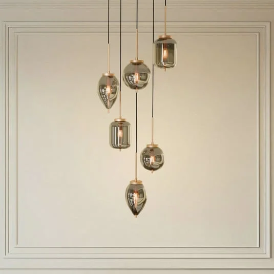Lámpara colgante Lucande Elani, 6 luces, Ø 62 cm, cristal