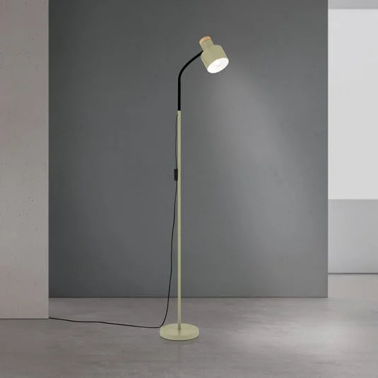 Lámpara de pie Gili, acero, verde claro, altura 150 cm, E27