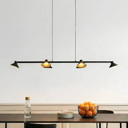 Lámpara colgante LED Lucande Steve, negra, 113 cm, 6 luces, atenuable