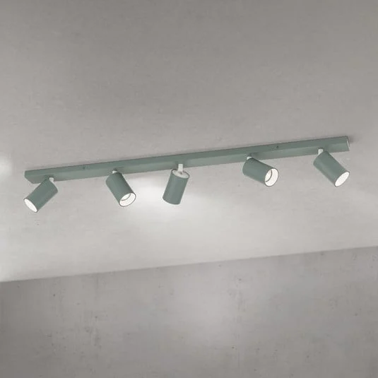 Downlight Sean, verde claro, 5 luces, aluminio, GU10