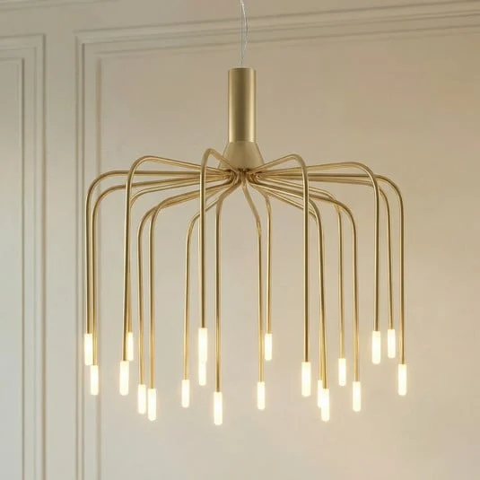 Lámpara colgante LED Ariadne de Lucande, Ø 57 cm, dorado mate, 20 lámparas.