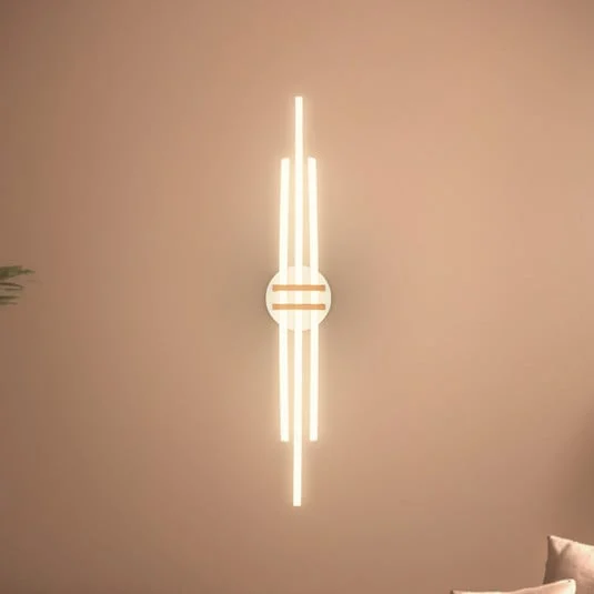 Lámpara LED de techo Tinka, gris claro/marrón, longitud 98 cm