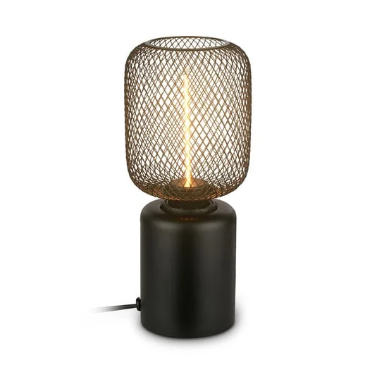 Lámpara de mesa Rist, negra, altura 22 cm, metal