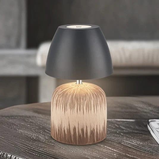 Lámpara de mesa LED recargable Brilo unplugged Cera, antracita, 22 cm