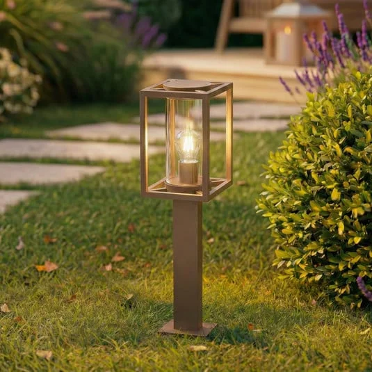 Bolardo luminoso Lucande Ferda, 60 cm, marrón, IP44