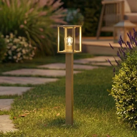 Bolardo luminoso Lucande Ferda, 100 cm, marrón, IP44