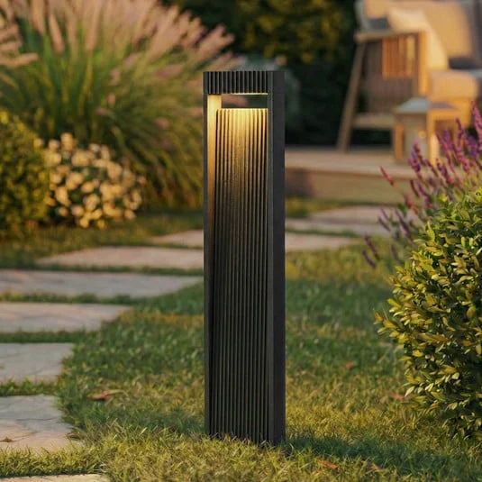 Bolardo luminoso LED Lucande Tavion, 80 cm, antracita, IP65