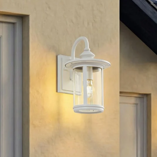 Aplique de exterior Lindby Zayn, blanco, cristal, altura 33 cm, IP23