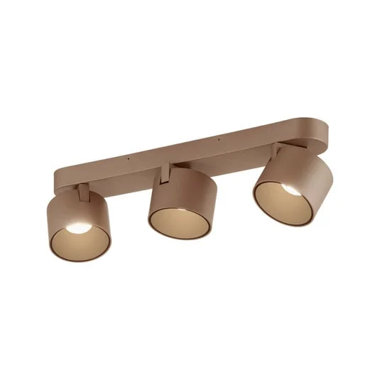 Downlight LED PURE Cup, color bronce, 56 cm, metal, 3 luces.