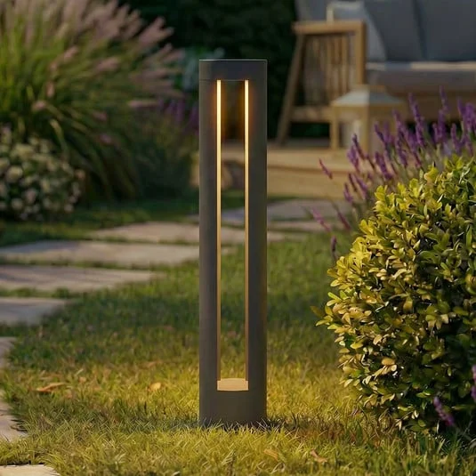 Bolardo luminoso LED Lindby Soriq, antracita, altura 75 cm, IP54