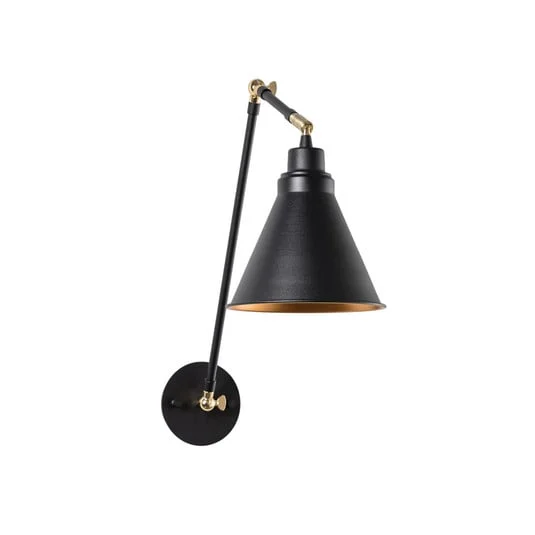 Aplique de pared Berceste 7956, negro/dorado, altura 56 cm