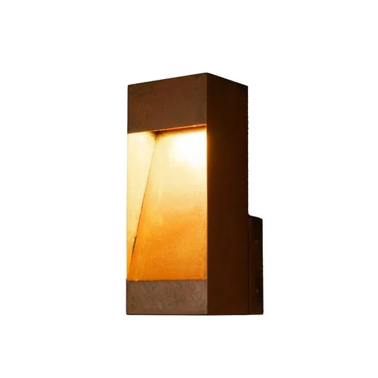 Aplique LED para exterior Rho, color óxido, altura 28 cm, metal, IP54