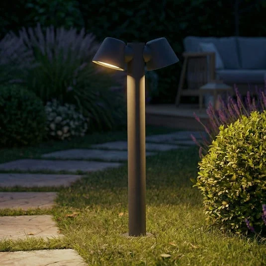 Bolardo luminoso Lindby Ileyna, 2 luces, antracita, 100 cm