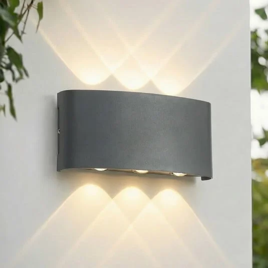 Aplique LED para exterior Lindby Ithan, 3 luces, antracita, 17 cm