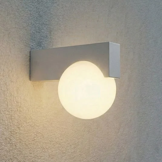 Aplique LED para exterior Lucande Vijon, gris claro, CCT, IP44