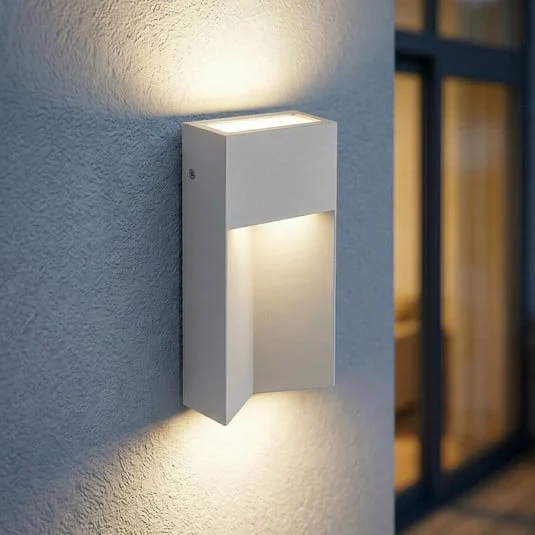 Aplique LED para exterior Lucande Kaholo, gris claro, CCT, IP44