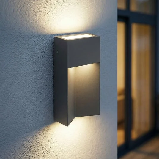 Aplique LED para exterior Lucande Kaholo, negro mate, CCT, IP44