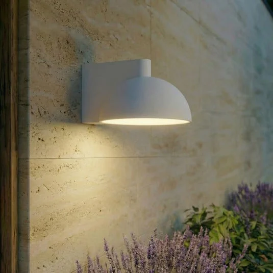 Aplique LED para exterior Lucande Velira, gris claro, metal, IP54