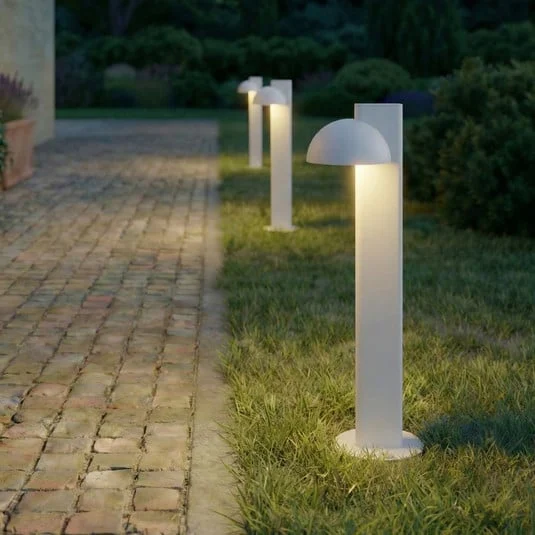 Bolardo luminoso LED Lucande Velira, gris claro, 77 cm, 1 luz, IP44