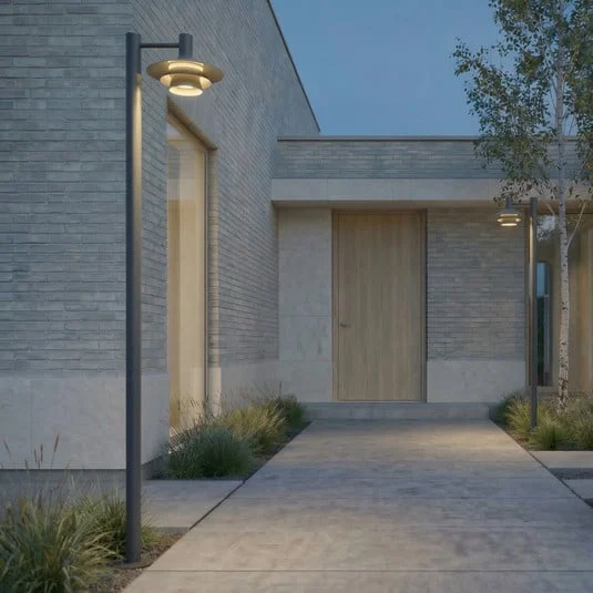 Lámpara exterior LED Lucande Montaro, antracita, 220 cm, IP54