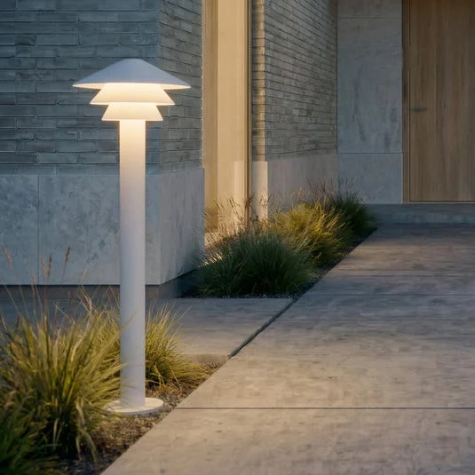 Bolardo luminoso LED Lucande Montaro, 110 cm, blanca, IP54