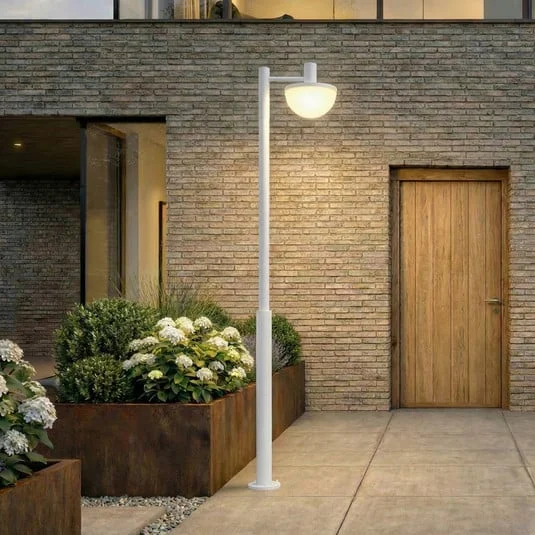 Lámpara exterior LED Lucande Toras, gris claro, 1 luz, CCT atenuable