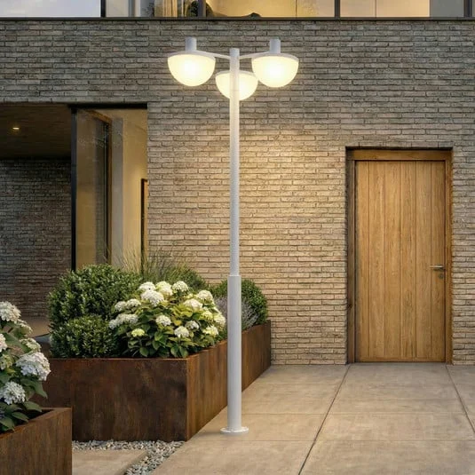 Lámpara exterior LED Lucande Toras, gris claro, 3 luces, CCT atenuable