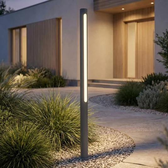 Bolardo luminoso LED Liravel de Lindby, altura 90 cm, antracita, IP65