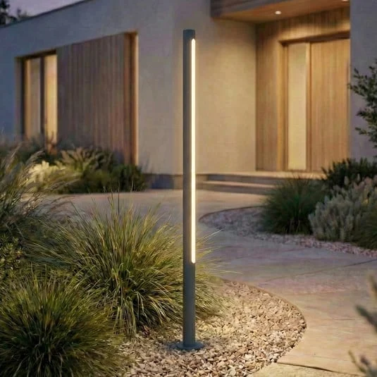Bolardo luminoso LED Liravel de Lindby, altura 115 cm, antracita, IP65
