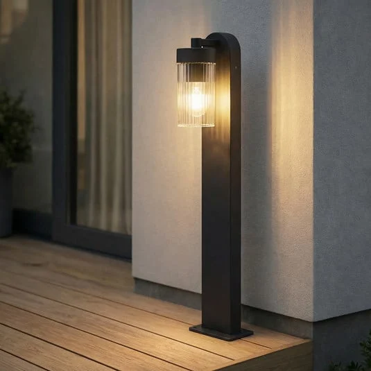 Bolardo luminoso Lindby Kaliro, antracita, 60 cm, E27, IP54