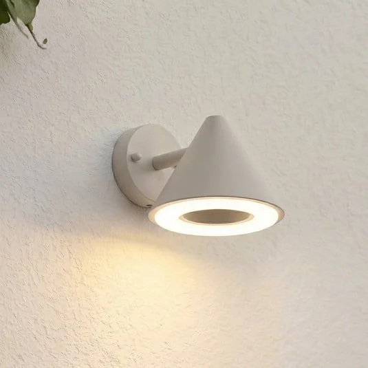 Aplique LED para exterior Lindby Soran, color topo, metal, IP44