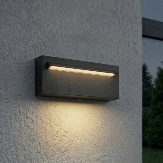 Aplique LED para exterior Lucande Joril, 25 cm, negra, IP65