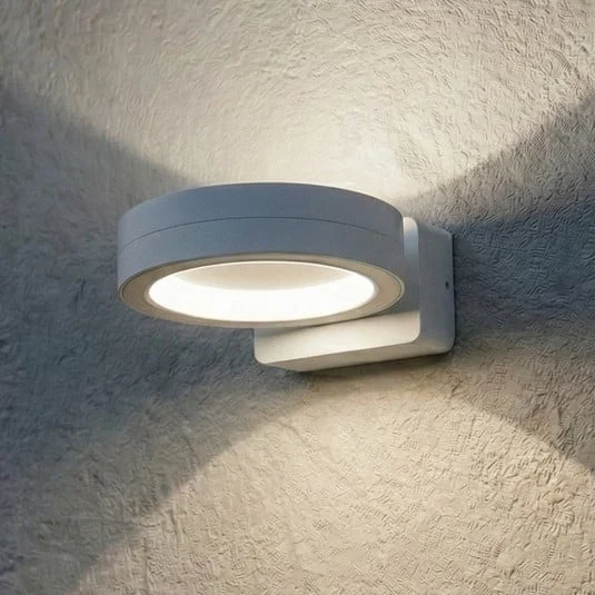 Aplique LED para exterior Selviro de Lindby, blanco, Ø 20 cm, IP65