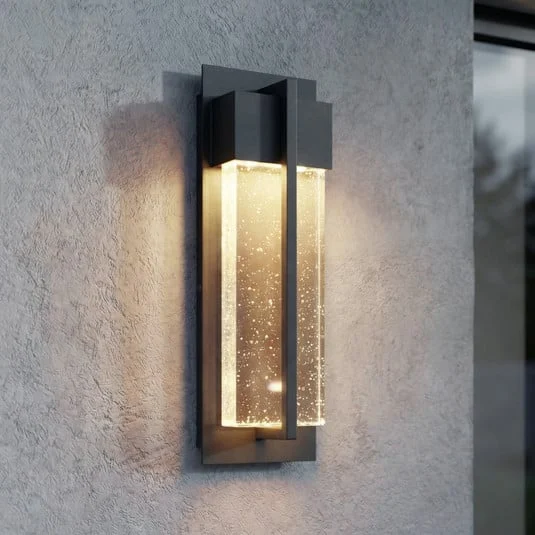 Aplique LED para exterior Lucande Velune, antracita/transparente, 35 cm, CCT