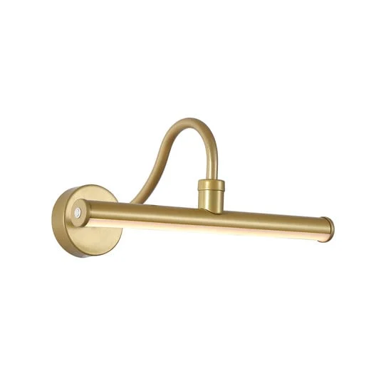 Aplique de pared LED recargable Vigo, color dorado, ancho 30 cm, metal